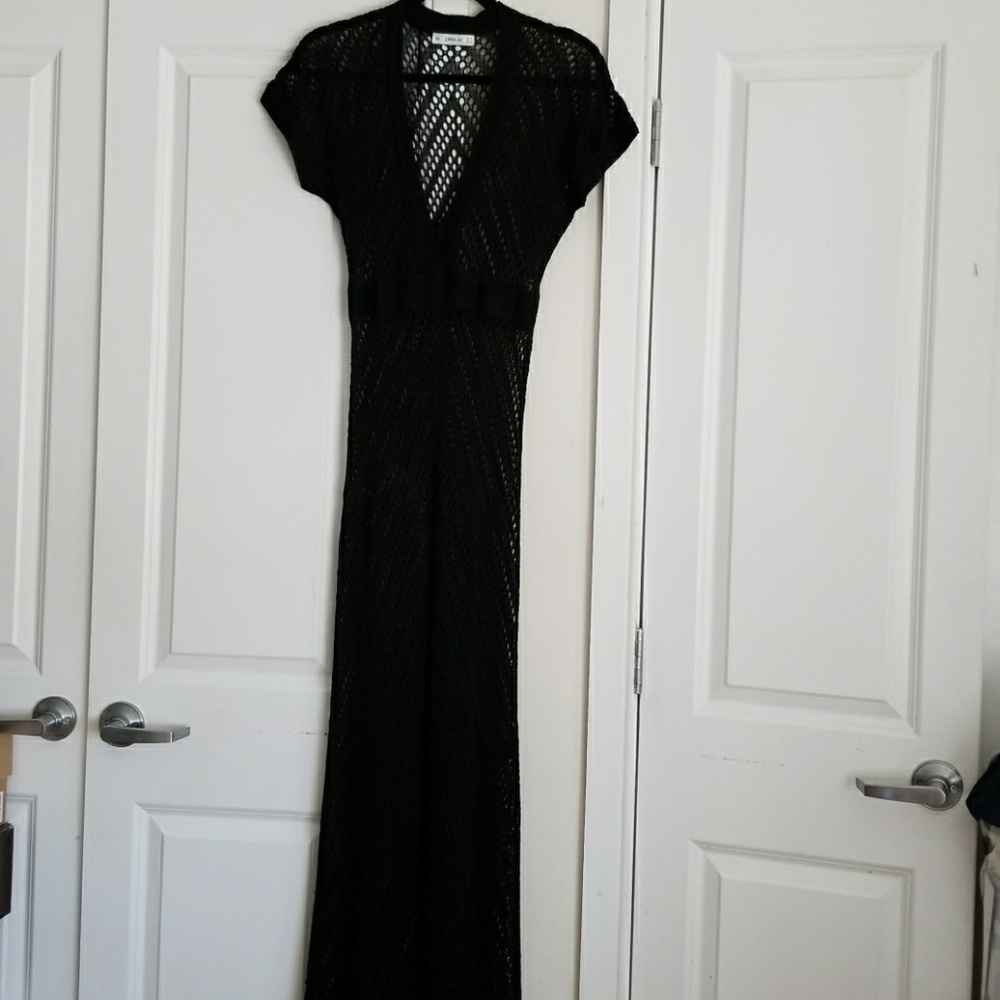 Zara black knit dress